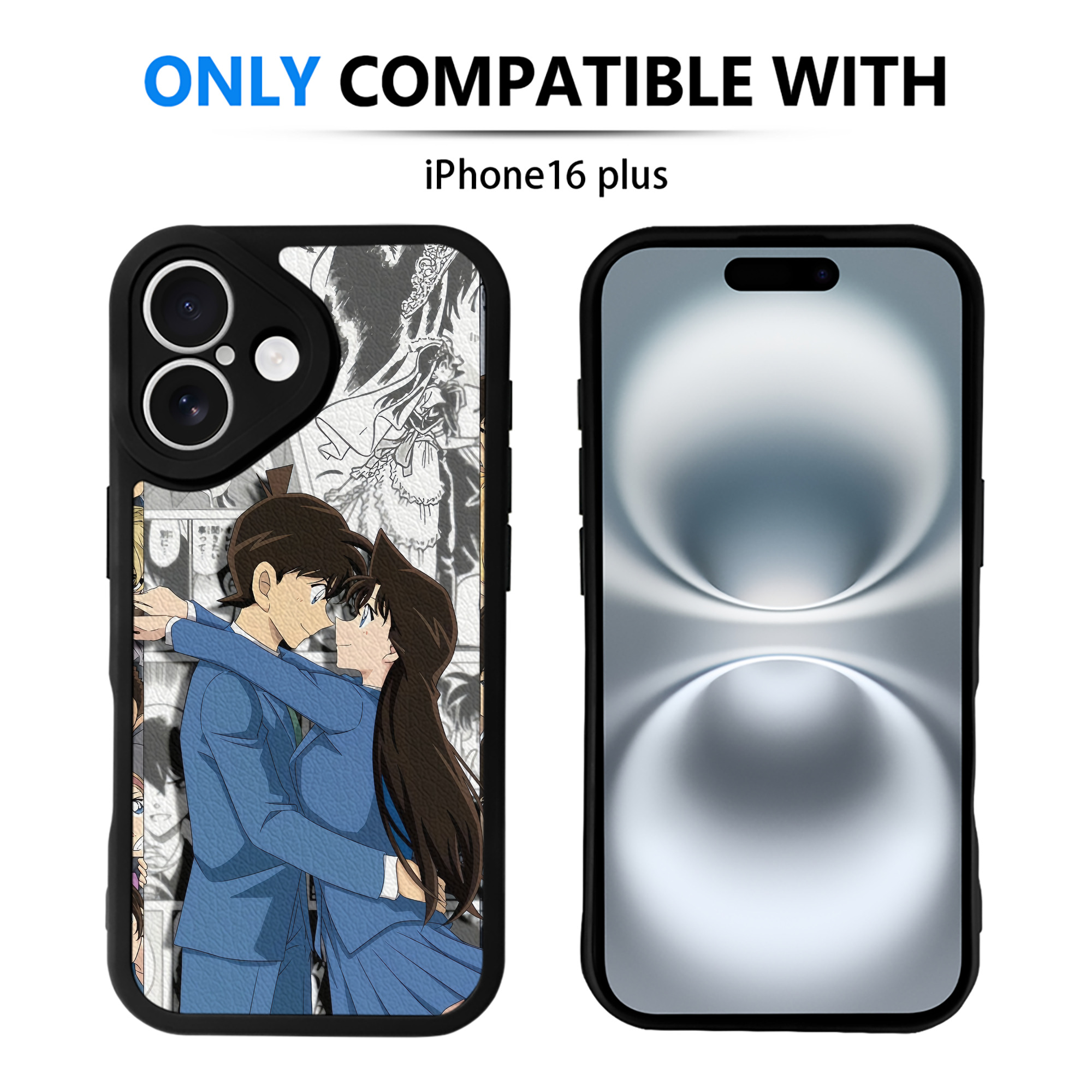 （画像用） 名探偵コナン Detective Conan 【iPhone 16シリーズ対応】シリコンスマホケース（レザー調） 材質：シリコン